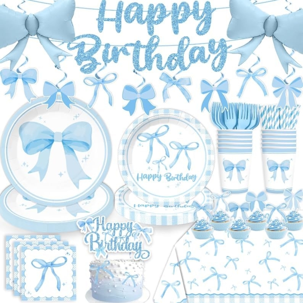 Blue Birthday Party Supplies Disposable Tableware Set